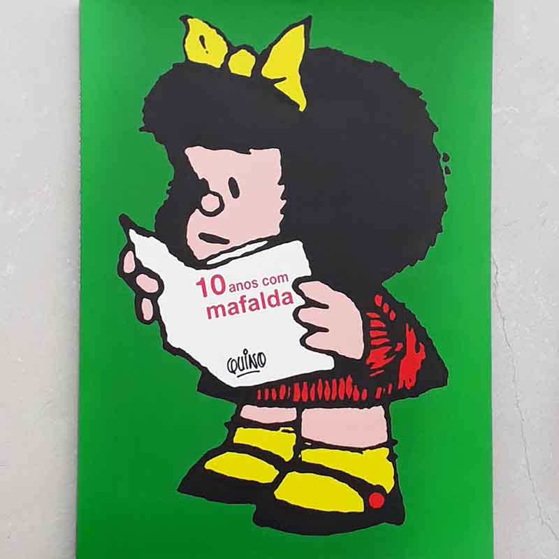 HQ 10 Anos com Mafalda desenhado por Quino.