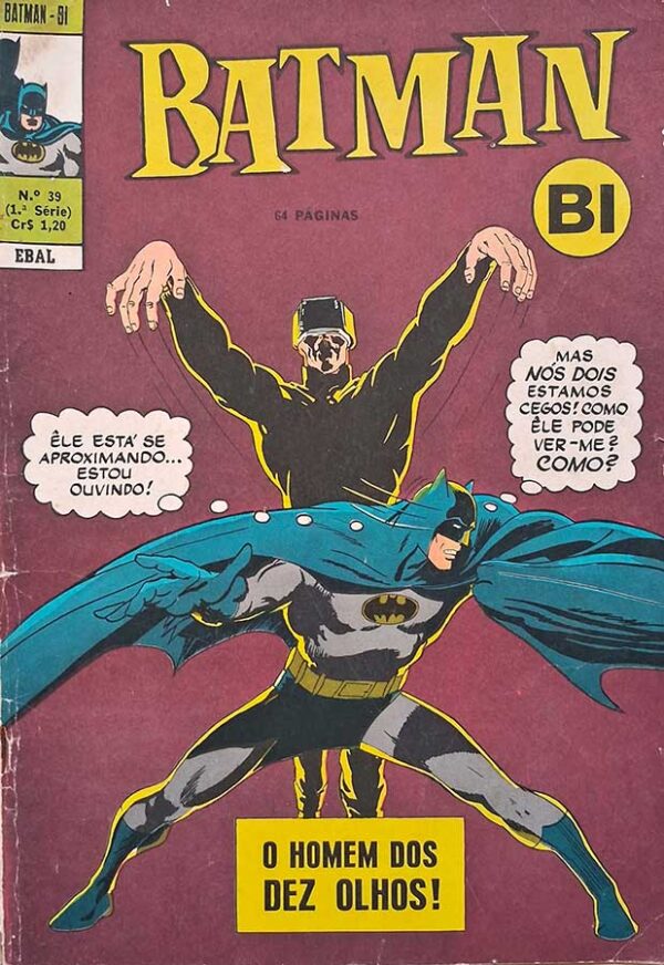 Batman Bi 1ª Série Número 39.   Gibis antigos. Revistas em Quadrinhos.  Editora: EBAL.  Edição: Agosto-Setembro/1971. 