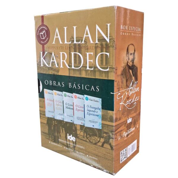 Box Allan Kardec. Obras Básicas.  Com 5 livros: A Gênese; O Céu e o Inferno; O Livro dos Médiuns; O Livro dos Espíritos; O Evangelho Segundo o Espiritismo.  Autor: Allan Kardec.  Livros Usados. Livros em box. 