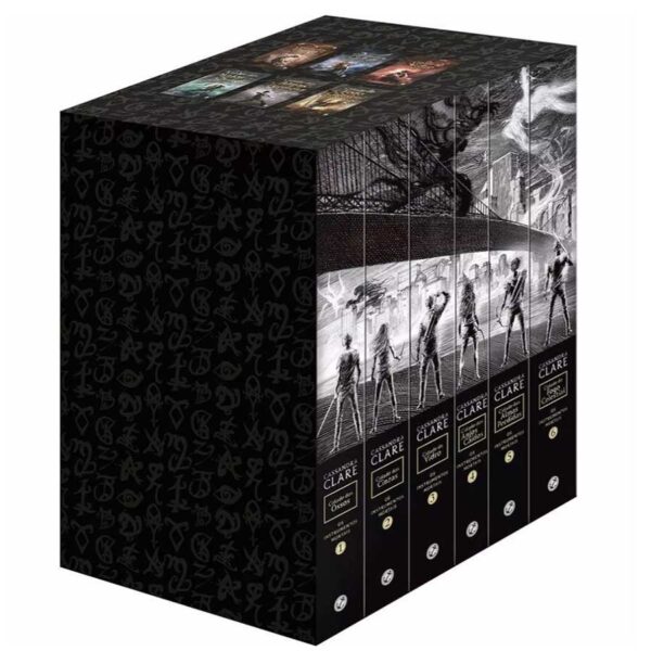 Os Instrumentos Mortais.  Box com os 6 livros: Cidade dos Ossos; Cidade das Cinzas; Cidade de Vidro; Cidade dos Anjos Caídos; Cidade das Almas Perdidas; Cidade do Fogo Celestial.  Autor: Cassandra Clare. 