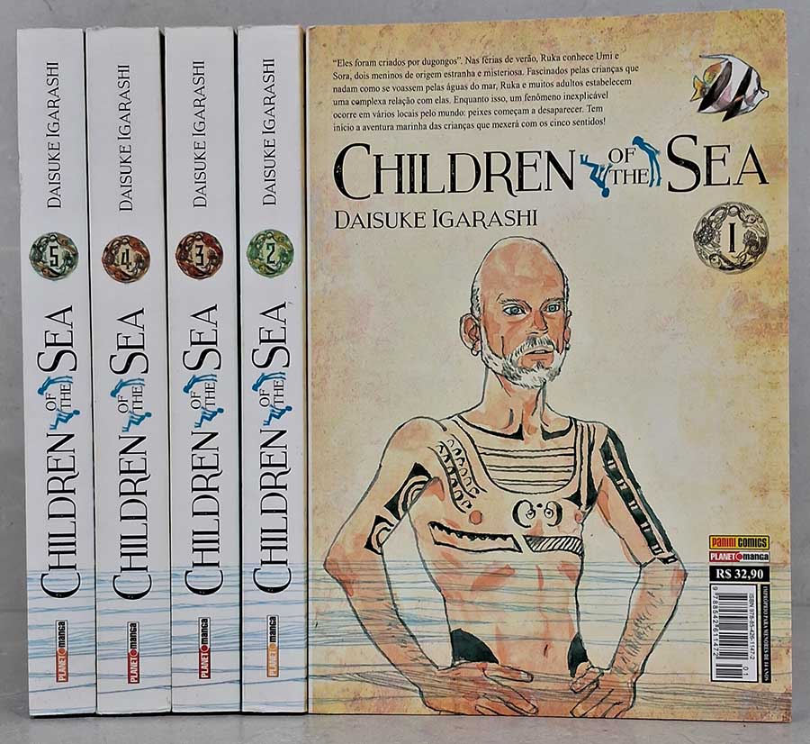 Mangás Children of The Sea. Coleção Completa em 5 volumes.  Autor: Daisuke Igarashi.  Mangás Usados/Seminovos. Coleções Completas.  Editora: Panini/Planet. 