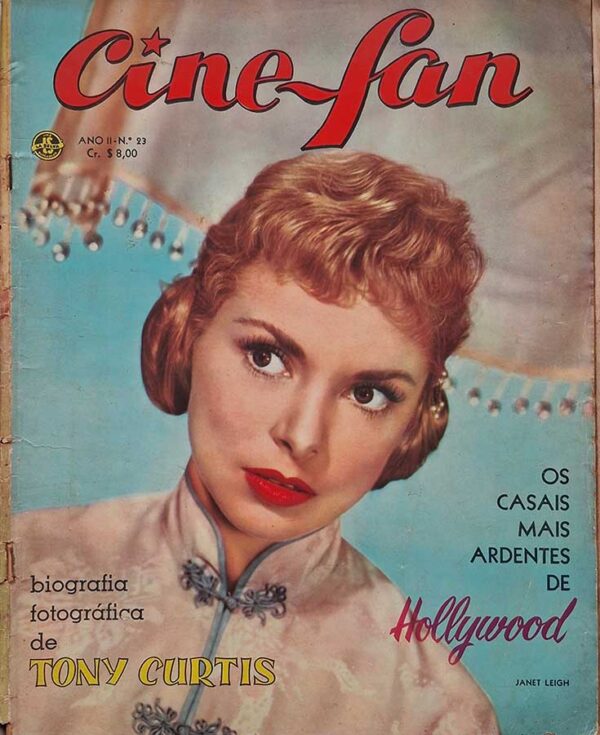 Cine-Fan número 23.   Revistas antigas de cinema. Capa com Janet Leigh. Contracapa com Sheree North.  Editora:  La Selva.  Edição: Maio/1957. 