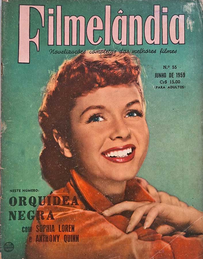 Revista Filmelândia número 55.   Revistas antigas de cinema. Capa com Debbie Reynolds. Contracapa com Kim Novak. Editora:  Rio Gráfica Editora.  Edição: Junho/1959. 