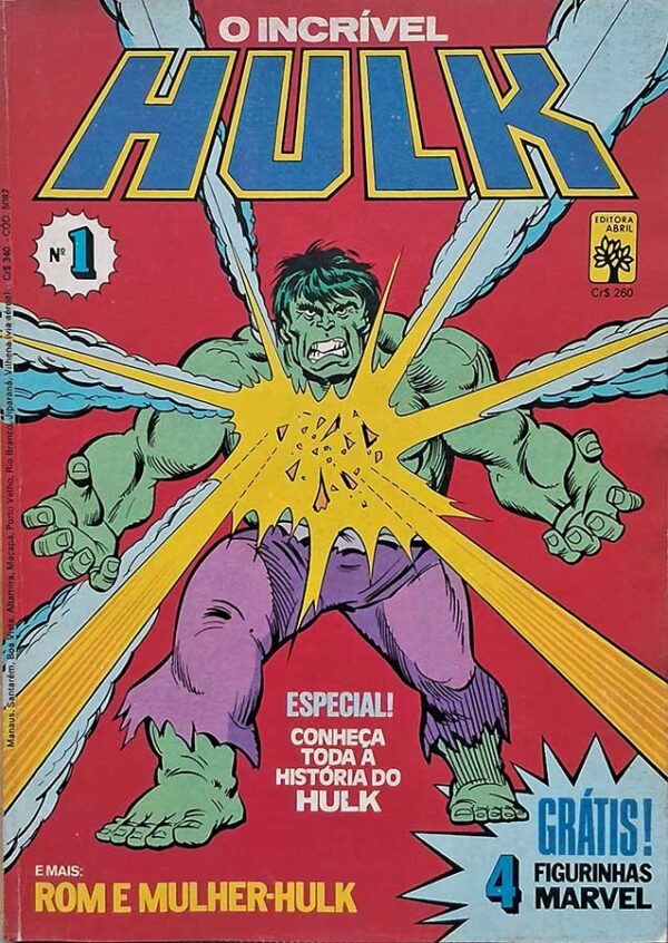 O Incrível Hulk. Coleção Nº 1 ao 165.  Gibis. Revistas em Quadrinhos.  Editora: Abril. 