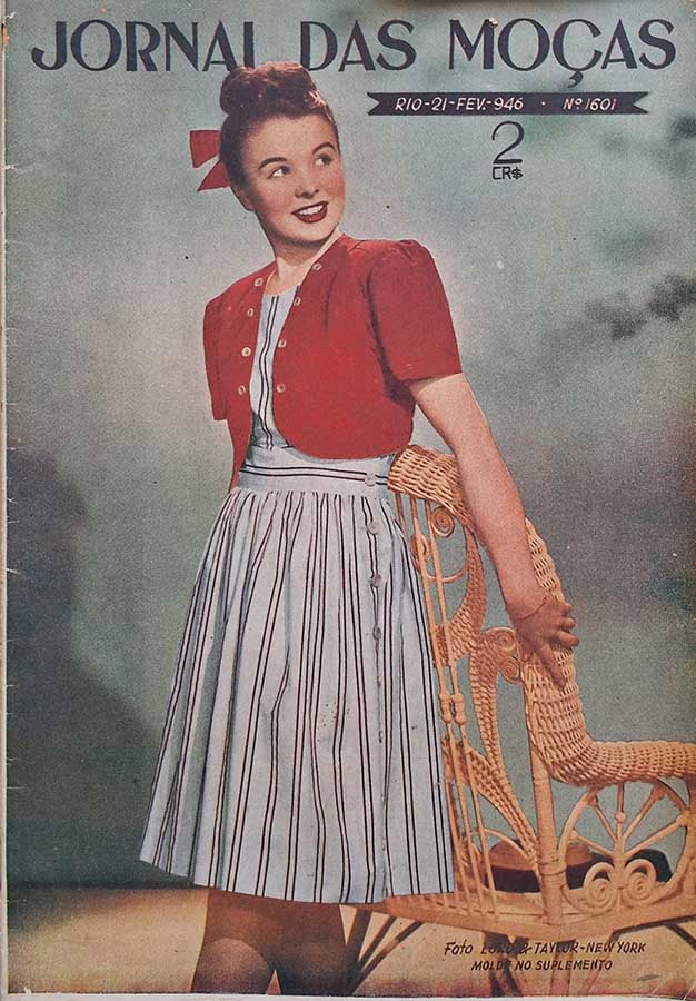 Jornal das Moças número 1601.   Revistas antigas de moda. Contem o suplemento com molde.  Editora: Empresa Jornal das Moças.  Edição: 21/02/1946. 