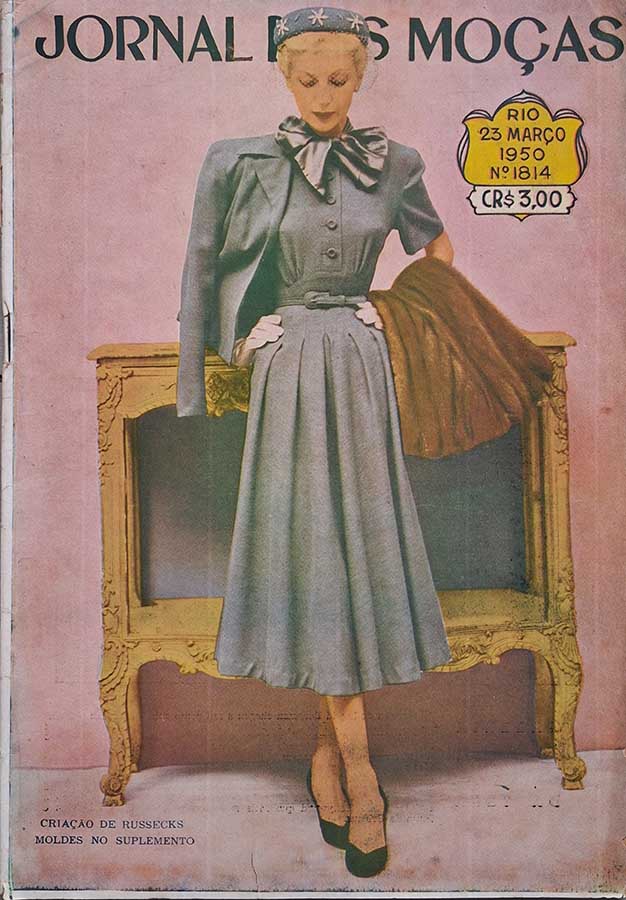 Jornal das Moças número 1814.   Revistas antigas de moda. Atenção: não contem o suplemento com molde.  Editora: Empresa Jornal das Moças.  Edição: 23/03/1950. 