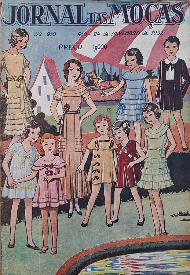 Jornal das Moças número 910.   Revistas antigas de moda. Contem o suplemento com molde.  Editora: Empresa Jornal das Moças.  Edição: 24/11/1932. 