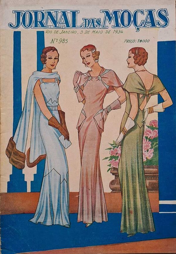 Jornal das Moças número 985.   Revistas antigas de moda. Contem o suplemento com molde.  Editora: Empresa Jornal das Moças.  Edição: 03/05/1934. 