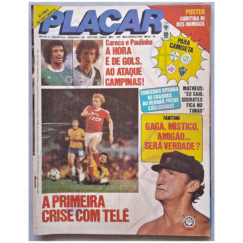 Placar Nr 529 – 20 de Junho de 1980 – Poster Coritiba Largando para o Tri