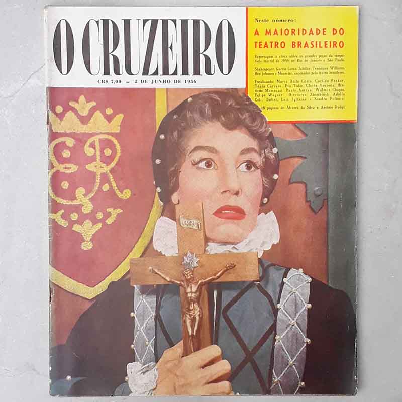 Revista O Cruzeiro Junho/1956 Capa: Cacilda Becker