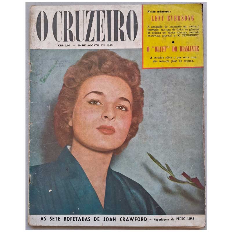 Revista O Cruzeiro 20 Agosto 1955.  A morte de Carmem Miranda (mais de 30 páginas). Matérias diversas