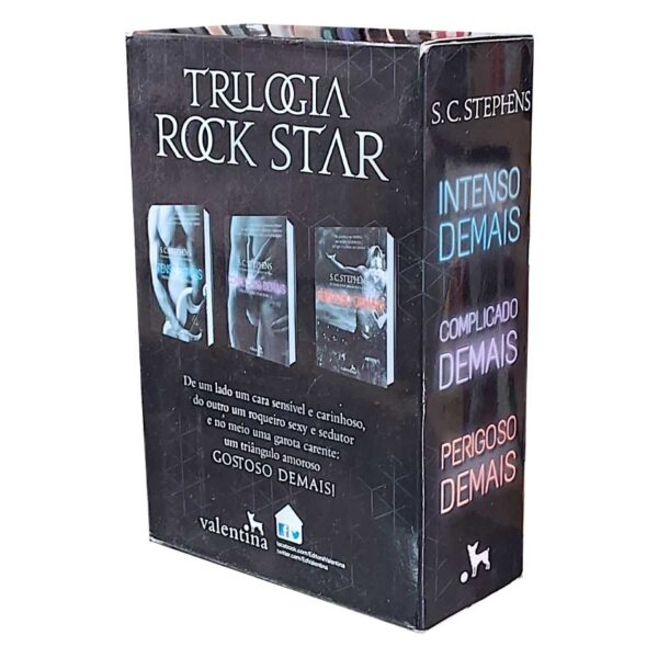 Trilogia Rock Star.  Box com 3 livros: Perigoso Demais; Complicado Demais; Intenso Demais.  Autor: S. C. Stephens.  Livros Usados/Seminovos. Trilogia Completa. Livros em box. 