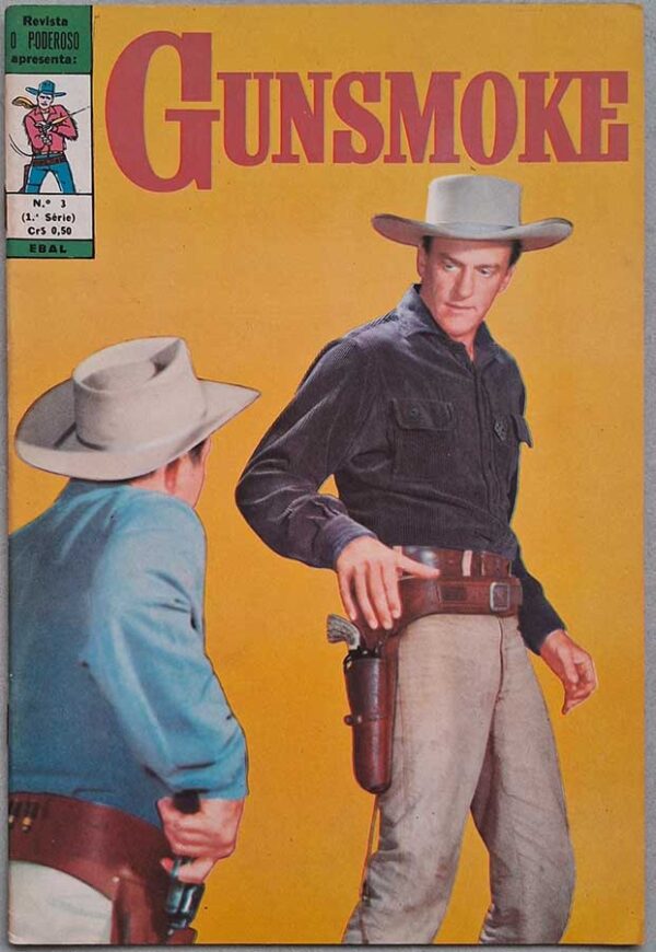 Gunsmoke #3. Apresentado por O Poderoso 1ª Série.  Gibis antigos. Revistas em quadrinhos de faroeste.  Editora: EBAL.  Edição: Julho/1970. 