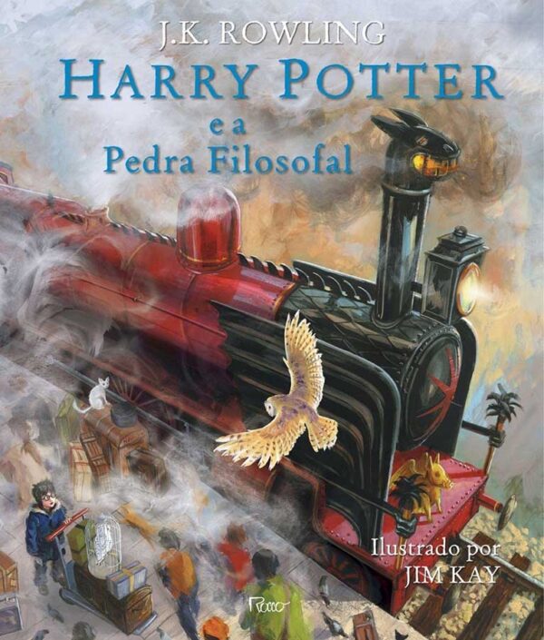 Harry Potter e a Pedra Filosofal. Edição Ilustrada.  Autores: Escrito por J. K. Rowling. Ilustrado por Jim Kay.  Livros usados/seminovos.  Editora: Rocco. 