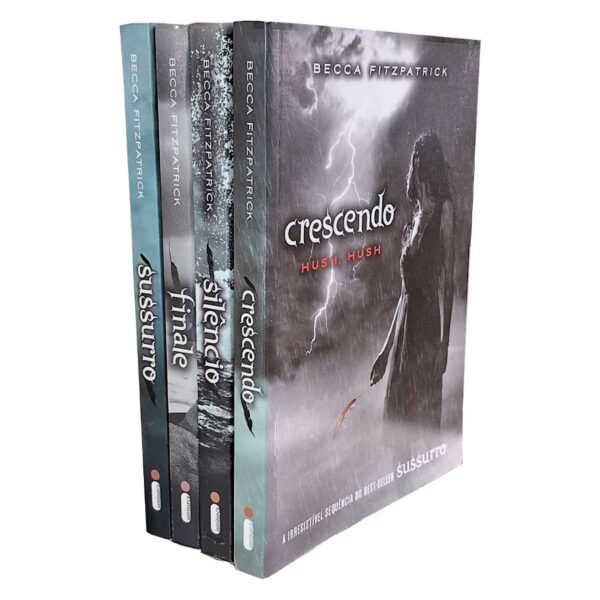 Série Hush Hush. Completa com 4 Volumes.   Autor: Becca Fitzpatrick.  Sussurro. Finale. Silêncio. Crescendo.  Livros usados. Séries completas. 