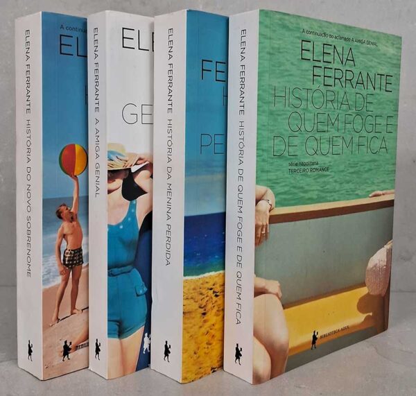 Tetralogia Napolitana. Série A Amiga Genial com 4 volumes.   Autor: Elena Ferrante.  Livros usados/seminovos. Séries completas. Editora: Biblioteca Azul. 