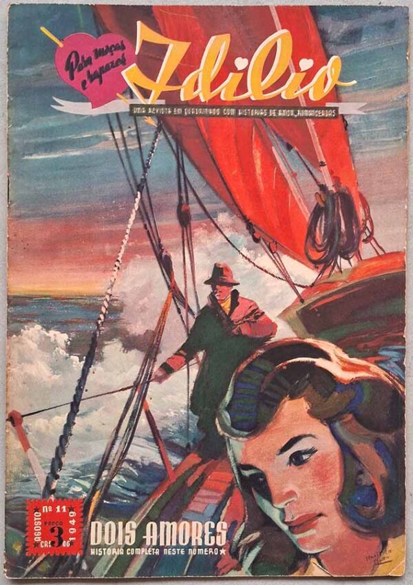 O Idílio 1ª Série número 11. Contracapa: Foto de Dane Clark.  Gibis antigos originais. Revistas em quadrinhos anos 40.  Editora: EBAL.  Edição: Agosto/1949. 