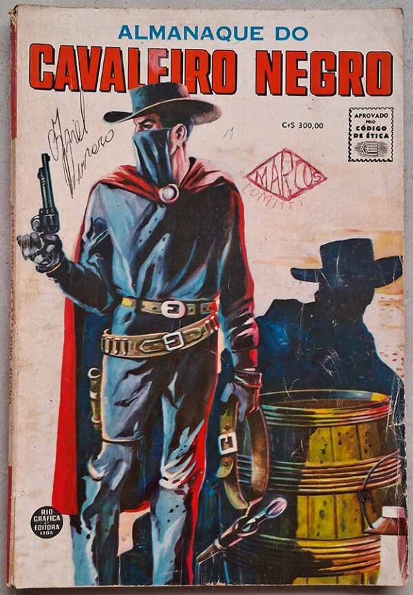 Almanaque do Cavaleiro Negro 1966. Quadrinhos com Jim Bowie e Randy Scott.  Gibis antigos originais. Almanaques e edições especiais. Revistas em quadrinhos anos 50.  Editora: RGE - Rio Gráfica Editora