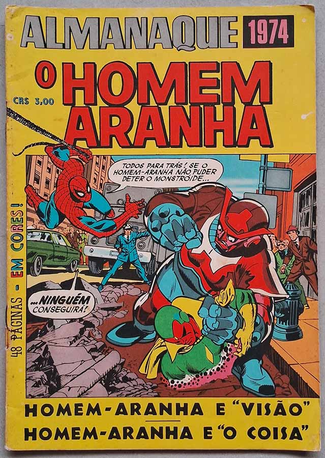 Almanaque O Homem Aranha 1974.  Gibis antigos originais. Almanaques e edições especiais. Revistas em quadrinhos anos 70.  Editora: EBAL. 