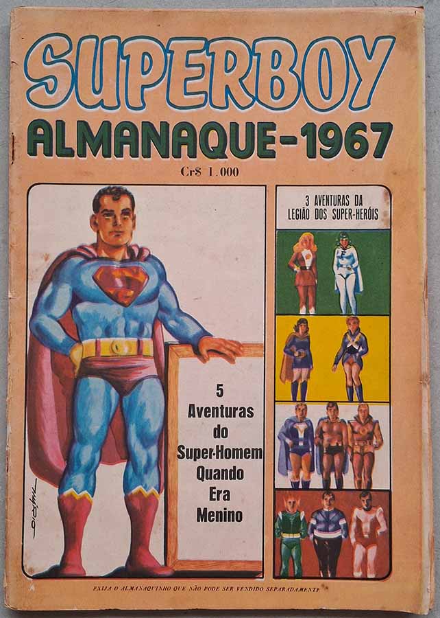 Almanaque Superboy 1967.  Gibis antigos originais. Almanaques e edições especiais. Revistas em quadrinhos anos 60.  Editora: EBAL. 