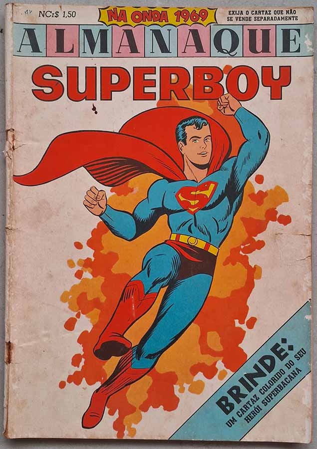 Almanaque Superboy 1969.  Gibis antigos originais. Almanaques e edições especiais. Revistas em quadrinhos anos 60.  Editora: EBAL. 