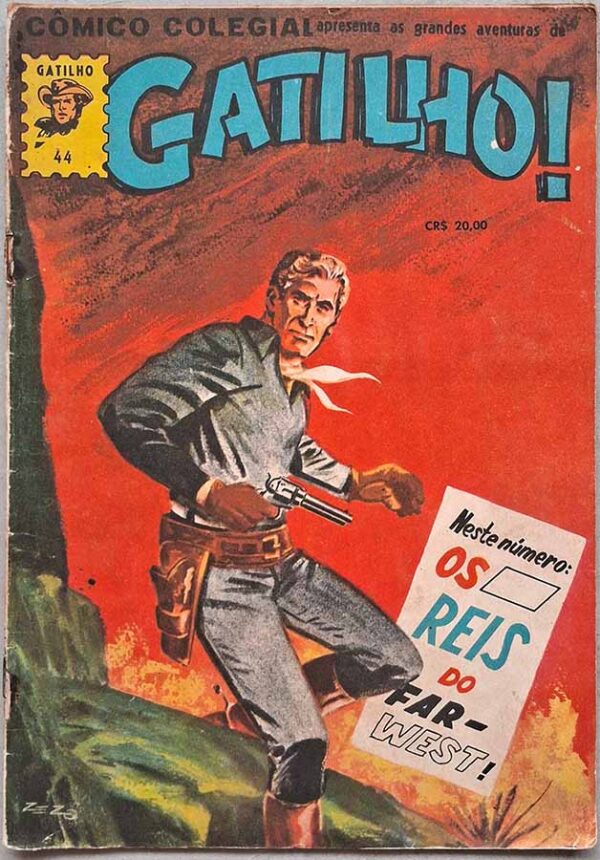 Cômico Colegial Número 525. Em Gatilho! #44.  Gibis antigos originais. Revistas em quadrinhos anos 60.  Editora: La Selva.  Edição: Fevereiro/1962.