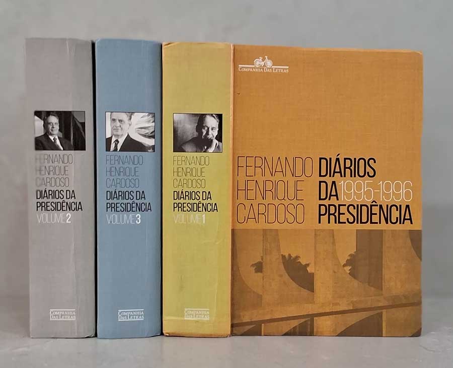 Diários da Presidência. Obra completa em 3 volumes.  Autor: Fernando Henrique Cardoso.  Volume 1: Diários da Presidência 1995-1996; Volume 2: Diários da Presidência 1997-1998; Diários da Presidência 1999-2000.   Livros Usados. Biografias de Presidentes.  Editora: Companhia das Letras. 