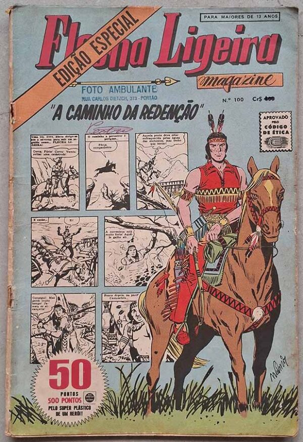 Flecha Ligeira Magazine número 100 Edição Especial. A Caminho da Redenção.  Gibis antigos originais. Revistas em quadrinhos anos 60.  Editora: RGE. 