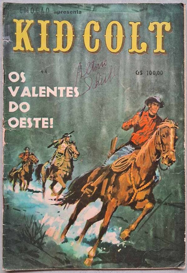 Emoção apresenta Kid Colt número 44.  Gibis antigos originais. Revistas em quadrinhos anos 60.  Editora: La Selva.  Edição: Julho/1964. 