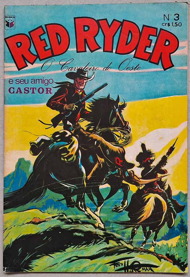 Red Ryder número 3. O Cavaleiro do Oeste.  Gibis antigos originais. Revistas em quadrinhos anos 70.  Editora: Saber.  Ano de Edição: 1971. 