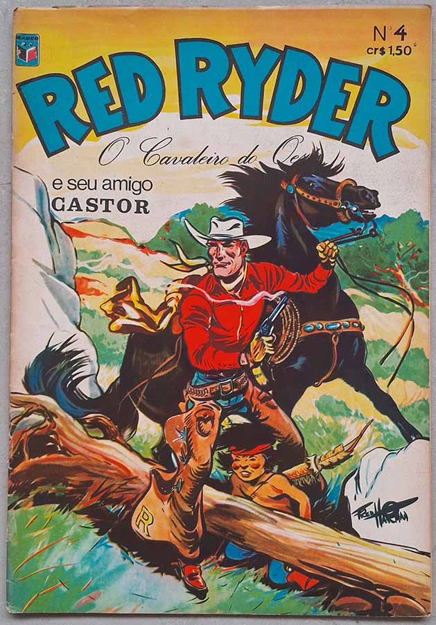 Red Ryder número 4. O Cavaleiro do Oeste.  Gibis antigos originais. Revistas em quadrinhos anos 70.  Editora: Saber.  Ano de Edição: 1971. 