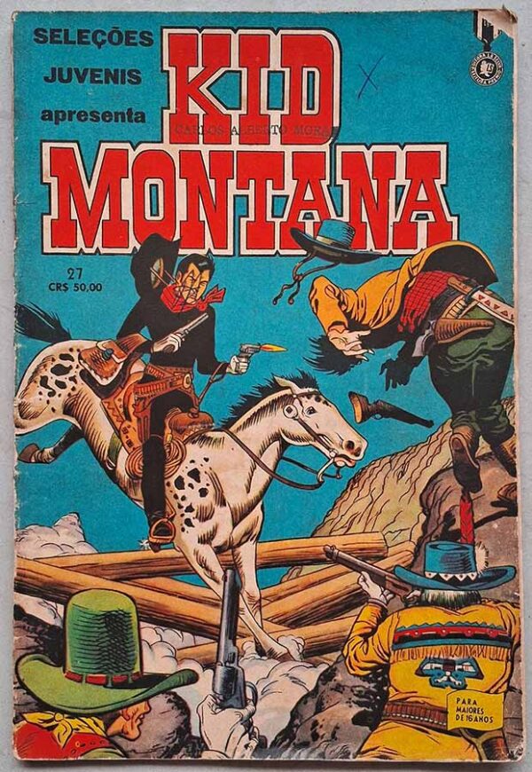 Seleções Juvenis Número 373. Com Kid Montana #27.  Gibis antigos originais. Revistas em quadrinhos anos 60.  Editora: La Selva.  Edição: Abril/1963. 