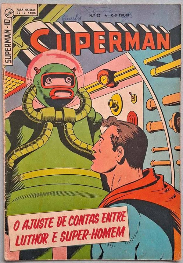 Superman 3ª Série Nº 10.  Gibis antigos originais. Revistas em quadrinhos anos 60. Super-Heróis, Super Homem.  Editora: EBAL.  Edição: Fevereiro/1965. 