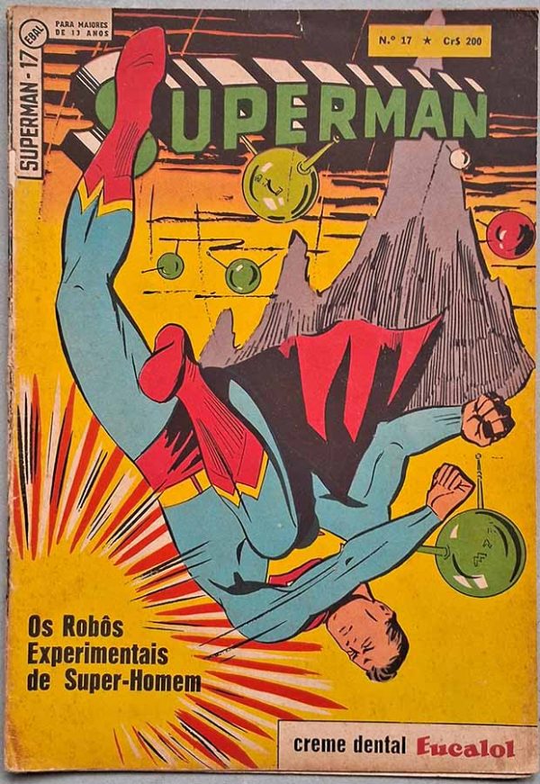 Superman 3ª Série Nº 17.  Gibis antigos originais. Revistas em quadrinhos anos 60. Super-Heróis, Super Homem.  Editora: EBAL.  Edição: Setembro/1965. 