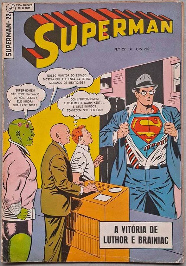 Superman 3ª Série Nº 22.  Gibis antigos. Super-Heróis, Super Homem. Revistas em quadrinhos anos 60.  Editora: EBAL.  Edição: Fevereiro/1966. 