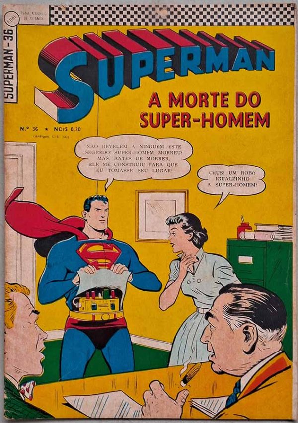 Superman 3ª Série Nº 36.  Gibis antigos. Super-Heróis, Super Homem. Revistas em quadrinhos anos 60.  Editora: EBAL.  Edição: Abril/1967. 