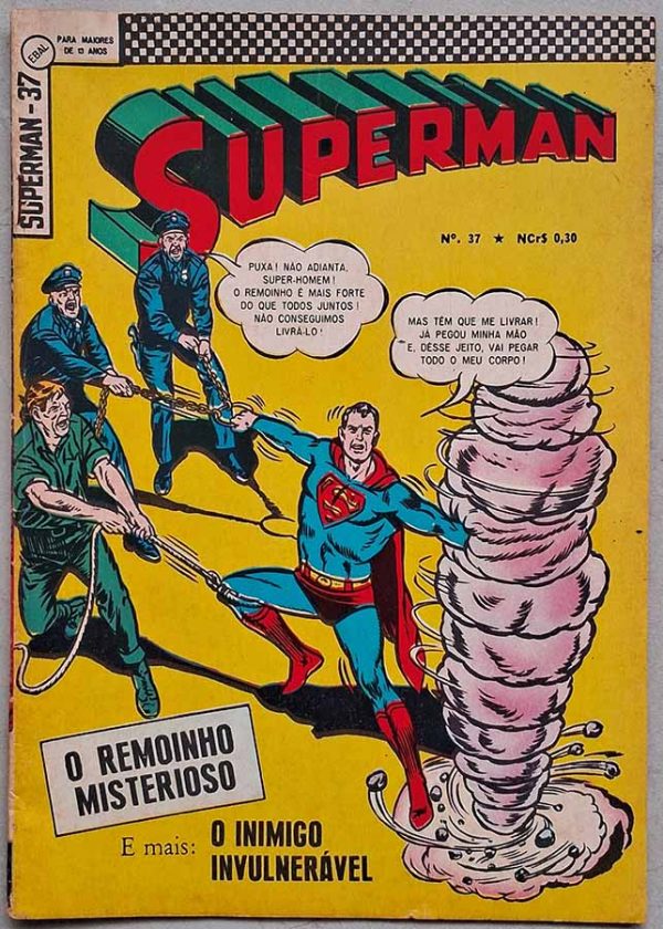 Superman 3ª Série Nº 37.  Gibis antigos. Super-Heróis, Super Homem. Revistas em quadrinhos anos 60.  Editora: EBAL.  Edição: Maio/1967. 