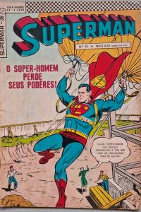 Superman 3ª Série Nº 38. Super-Homem perde seus poderes.  Gibis antigos originais. Revistas em quadrinhos anos 60. Super-Heróis, Super Homem.  Editora: EBAL.  Edição: Junho/1967. 