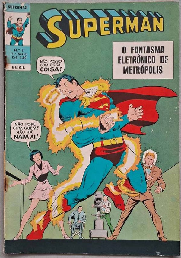 Superman 4ª Série Nº 2.  Gibis antigos. Super-Heróis, Super Homem. Revistas em quadrinhos anos 70.  Editora: EBAL.  Edição: Outubro/1972