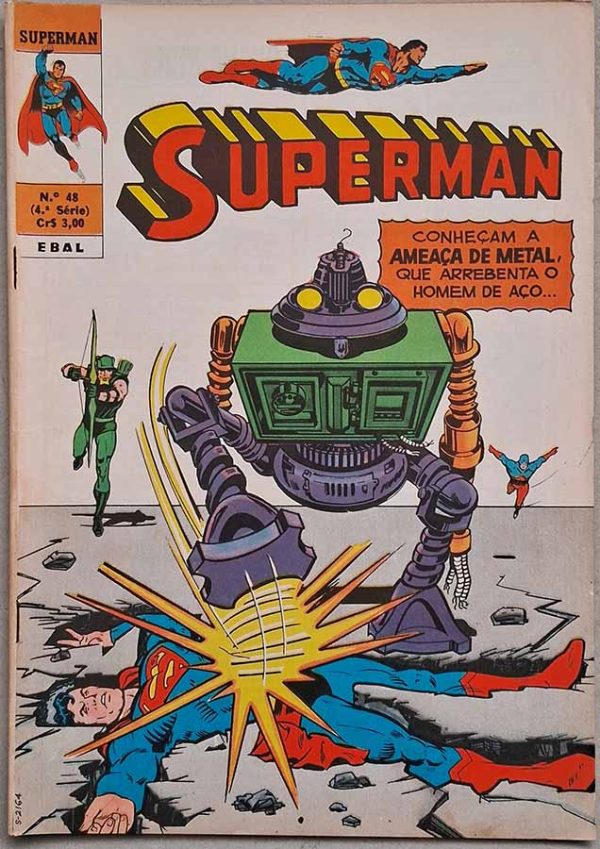 Superman 4ª Série Nº 48.  Gibis antigos. Super-Heróis, Super Homem. Revistas em quadrinhos anos 70.  Editora: EBAL.  Edição: Agosto/1976. 