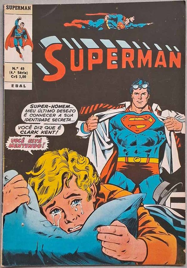 Superman 4ª Série Nº 49.  Gibis antigos. Super-Heróis, Super Homem. Revistas em quadrinhos anos 70.  Editora: EBAL.  Edição: Setembro/1976. 