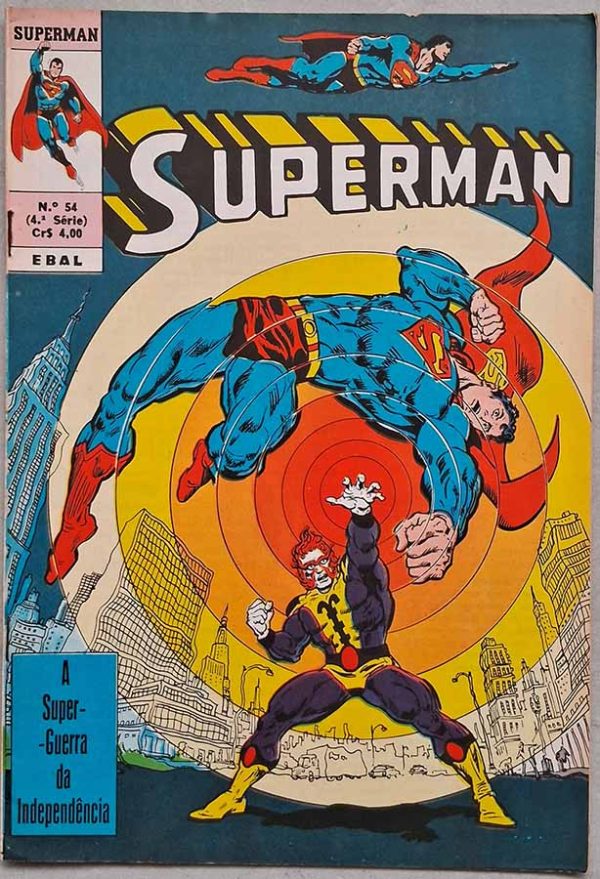 Superman 4ª Série Nº 54.  Gibis antigos. Super-Heróis, Super Homem. Revistas em quadrinhos anos 70.  Editora: EBAL.  Edição: Fevereiro/1977. 