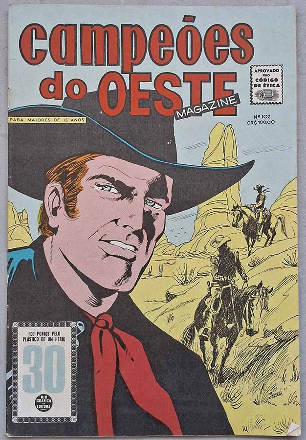 Campeões do Oeste #102. Com Kid Colt.  Gibis antigos originais. Revistas em quadrinhos anos 60.  Editora: RGE - Rio Gráfica Editora. 