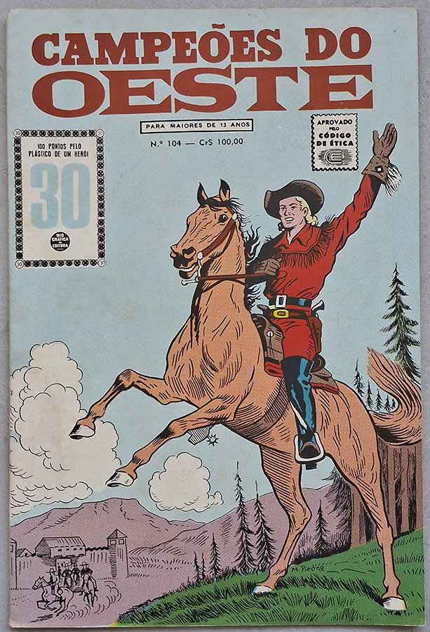 Campeões do Oeste #104. Com Kit Carson.  Gibis antigos originais. Revistas em quadrinhos anos 60.  Editora: RGE - Rio Gráfica Editora. 