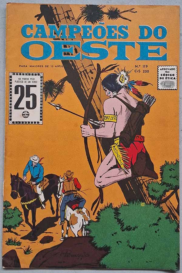 Campeões do Oeste Magazine #119.  Gibis antigos originais. Revistas em quadrinhos anos 60.  Editora: RGE - Rio Gráfica Editora. 