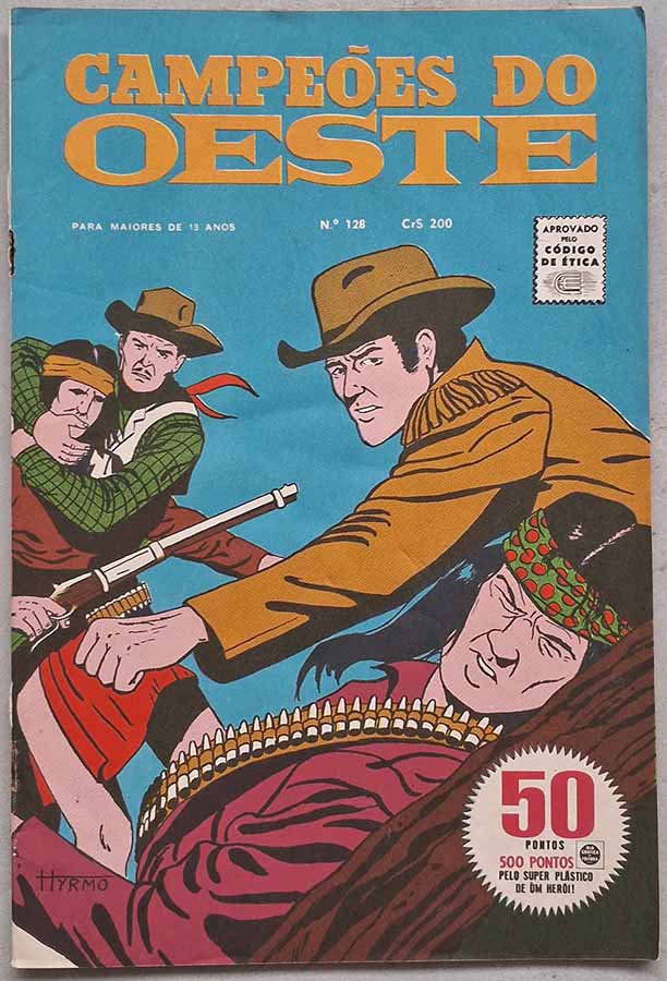 Campeões do Oeste #128. Com Kid Colt.  Gibis antigos originais. Revistas em quadrinhos anos 60.  Editora: RGE - Rio Gráfica Editora. 