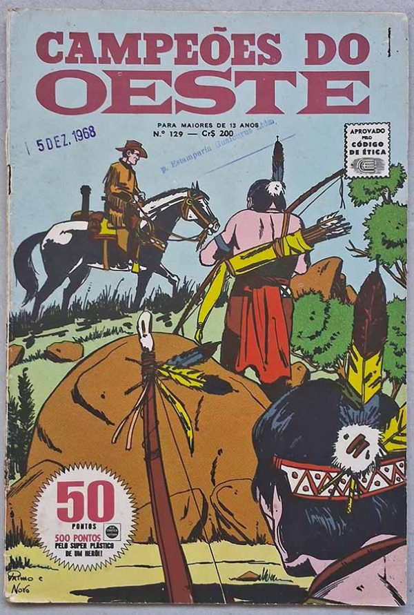 Campeões do Oeste #127. Com Kid Colt.  Gibis antigos originais. Revistas em quadrinhos anos 60.  Editora: RGE - Rio Gráfica Editora. 