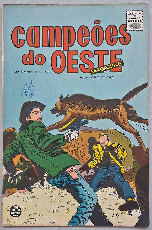 Campeões do Oeste #74. Com Kid Colt.  Gibis antigos originais. Revistas em quadrinhos anos 60.  Editora: RGE - Rio Gráfica Editora. 