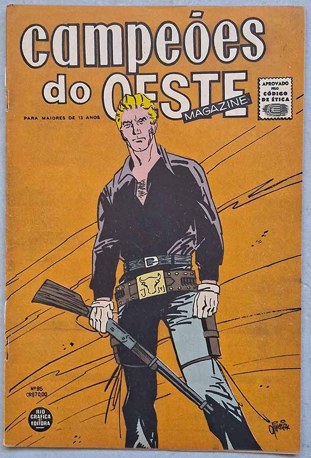 Campeões do Oeste nº 95. Com Kid Colt.  Gibis antigos originais. Revistas em quadrinhos anos 60.  Editora: RGE - Rio Gráfica Editora. 