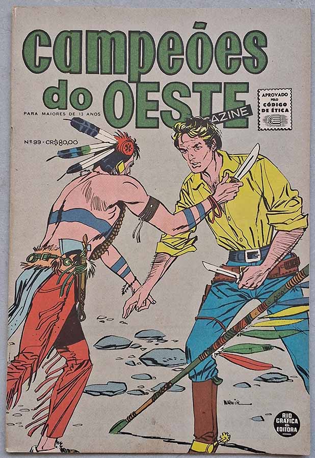 Campeões do Oeste #99. Com Kid Colt.  Gibis antigos originais. Revistas em quadrinhos anos 60.  Editora: RGE - Rio Gráfica Editora. 